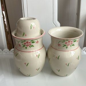 Porcelain Jars/Vases, One Lid,Made In Japan/Portugal for Teleflora, Inc., 1985